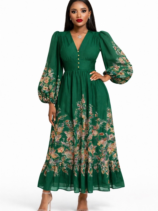 Zimmermann Dresses & Skirts - ZIMMERMANN RHIANNON PLUNGE MAXI DRESS GREEN MULTI PAISLEY SIZE 3 | M-L